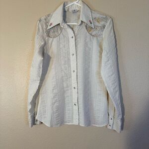 White Tem Tex vintage men’s  Western Shirt 36